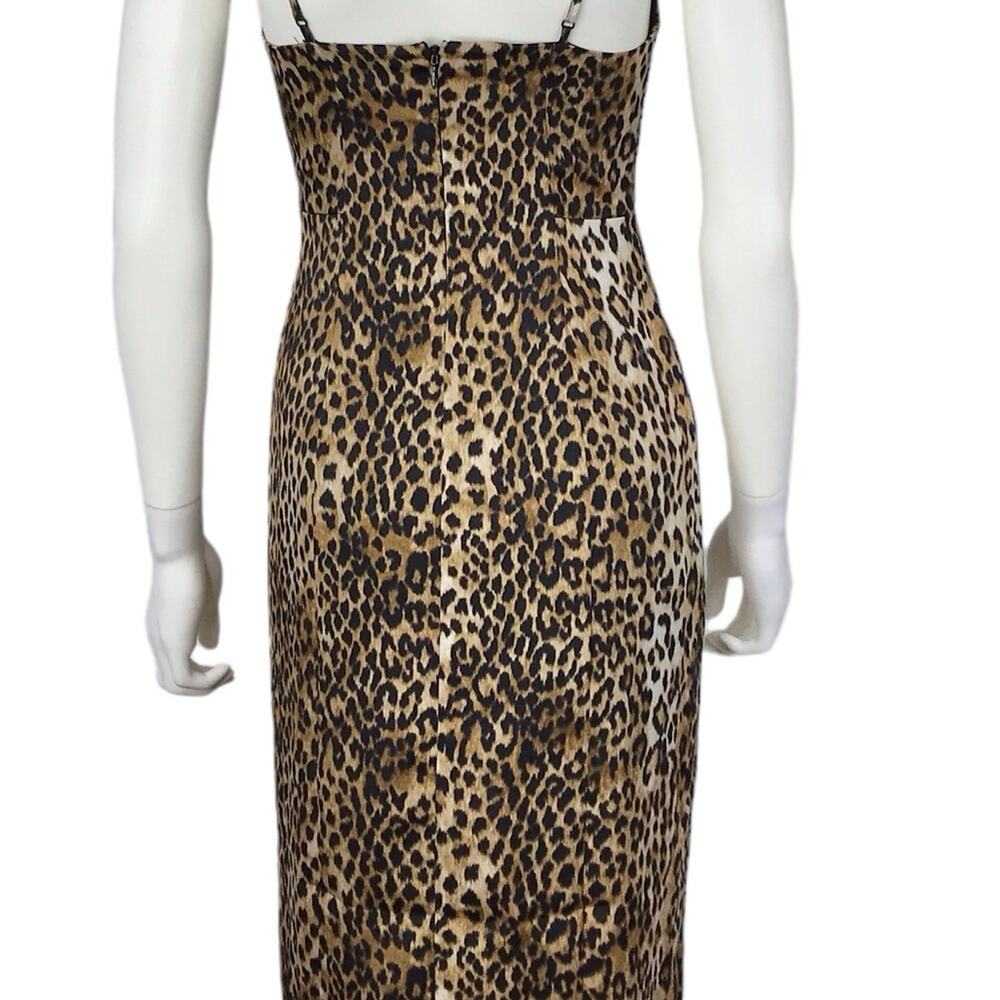 Express Leopard Animal Print Slip Midi Brow & Bla… - image 7
